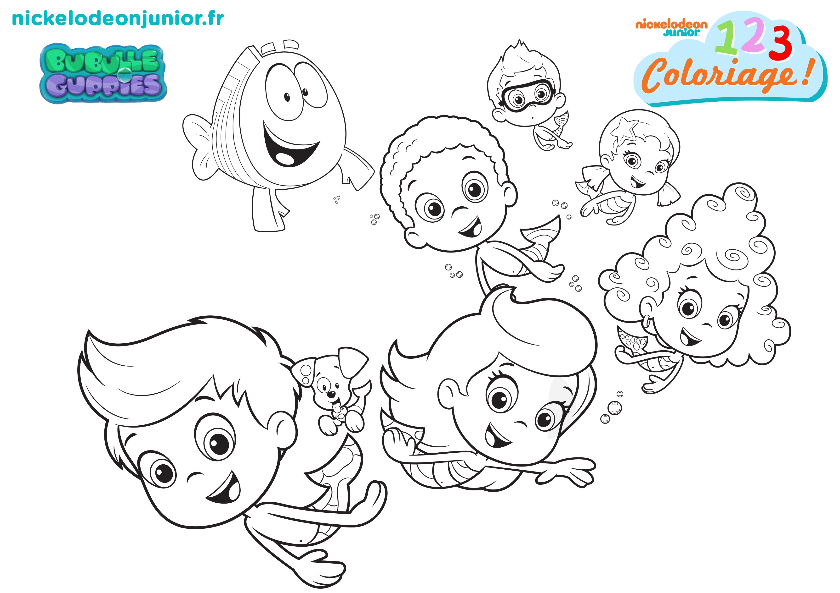 1 2 3 Coloriage Bubulle Guppies