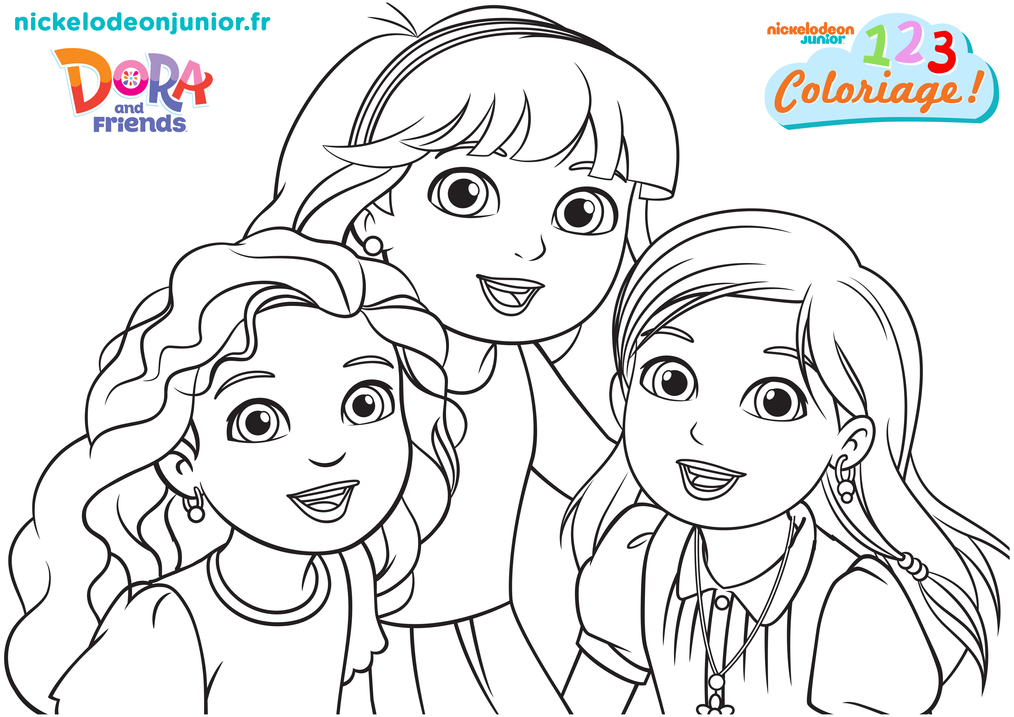 1, 2, 3... Coloriage ! | Dora and Friends : au coeur de la ville | Les trois amies